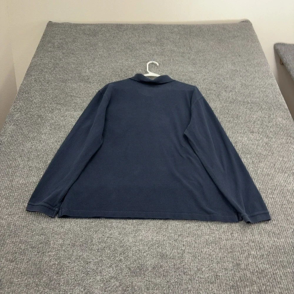 Barbour Polo Shirt Mens XXL Navy Blue Cotton Long Sleeve Classic Outdoor Style